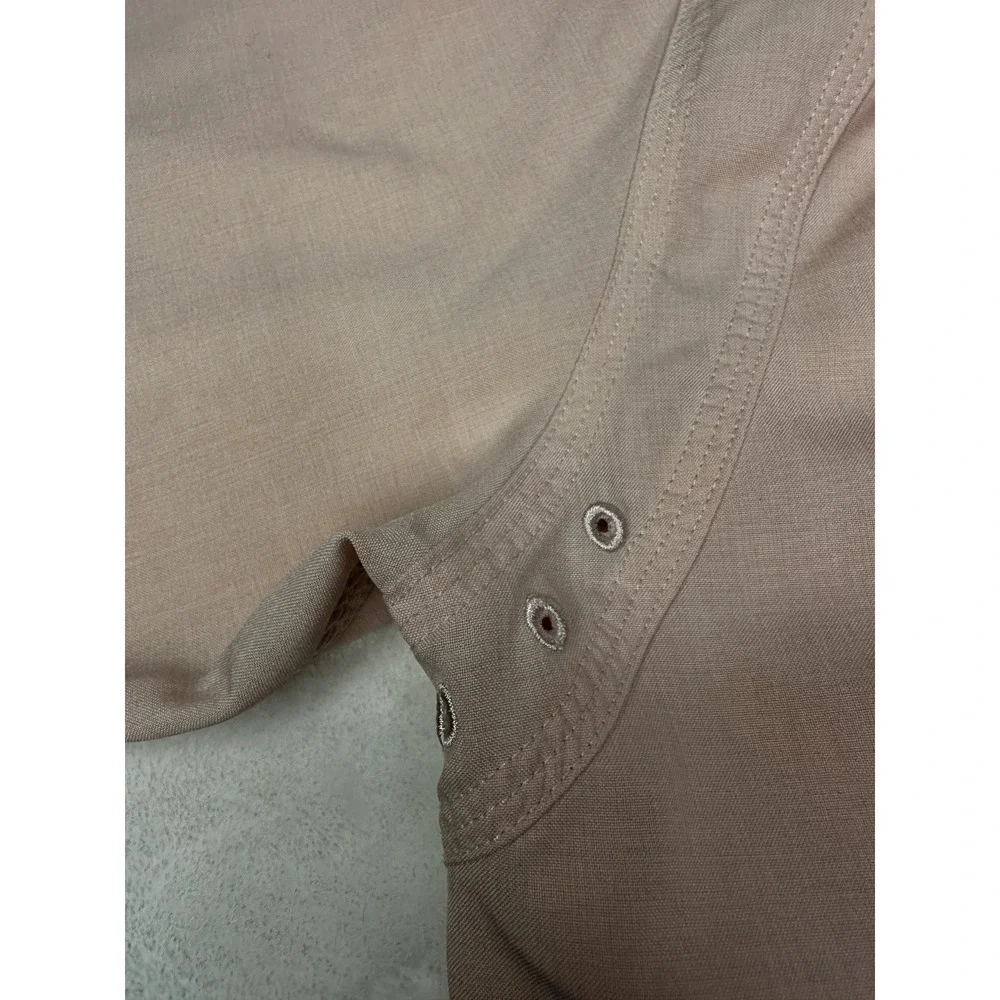 Orvis Shirt Mens Large Pink Vented Outdoors Polyester Fishing hiking Camp